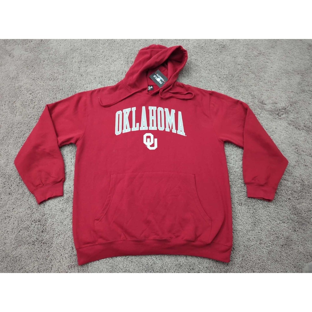 Oklahoma Sooners Hoodie Mens 2XL‎ OU Sweatshirt NCAA Profile Varsity Red